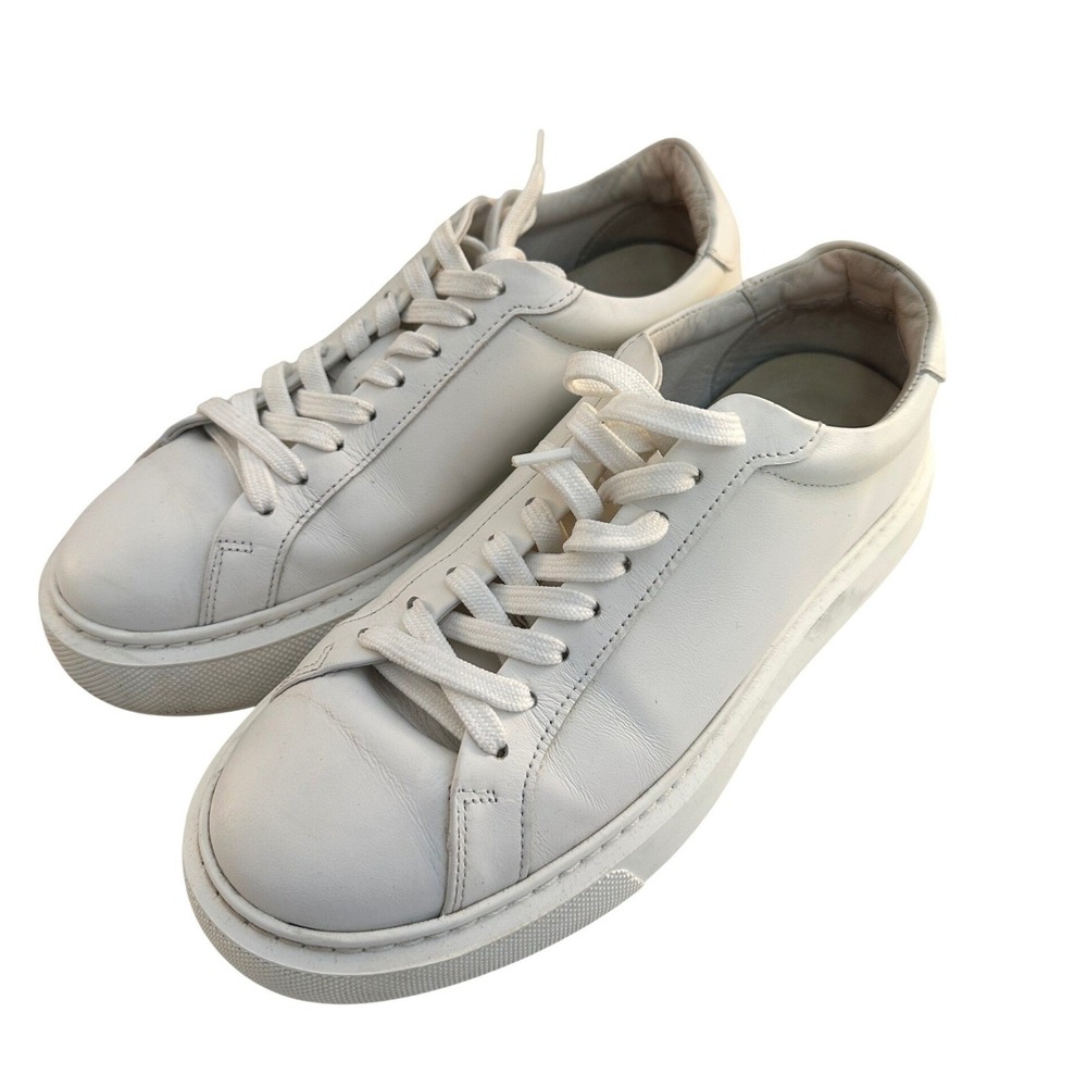 ARNE Womens White Leather Platform Lace Up Sneakers Size 38